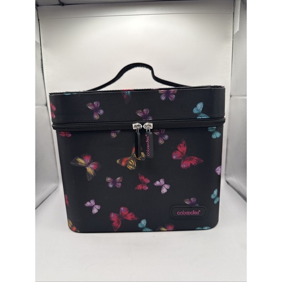 Caboodles Handbags - Butterfly Soft Train Case Tall Makeup Cosmetic With Mirror and Shelves Caboodles
